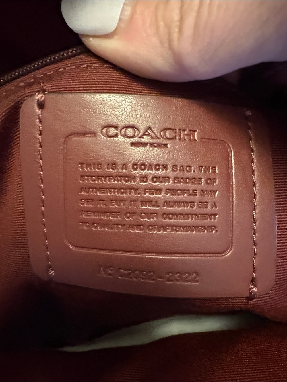 Coach Red Leather Mini Backpack with Signature Perforation - Picture 7 of 8